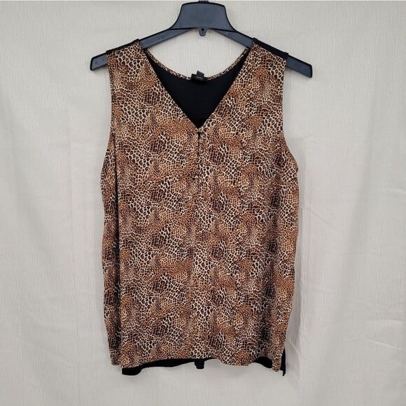 Worthington NWT Animal Print Sleeveless Blouse , Women's XXL - Picture 1 of 6